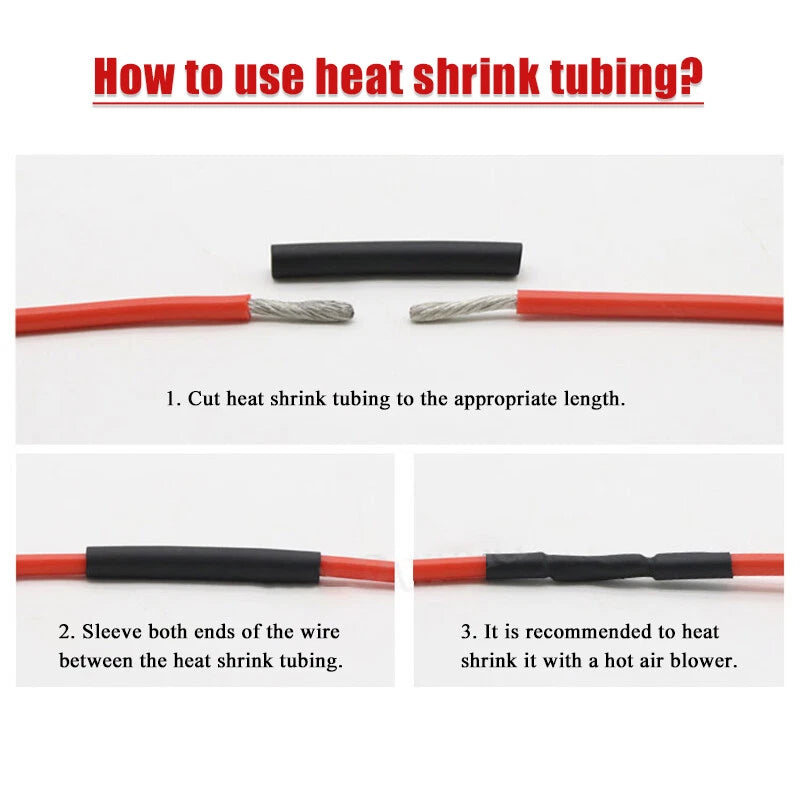 3:1 Heat Shrink Tubing Without Adhesive — Φ1.5mm to Φ6mm, 6 Colors