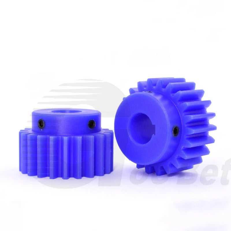 Nylon Mod 2 Spur Gear 12-30 Tooth with Step Pinion Motor Gear Bore 8mm-25mm Blue