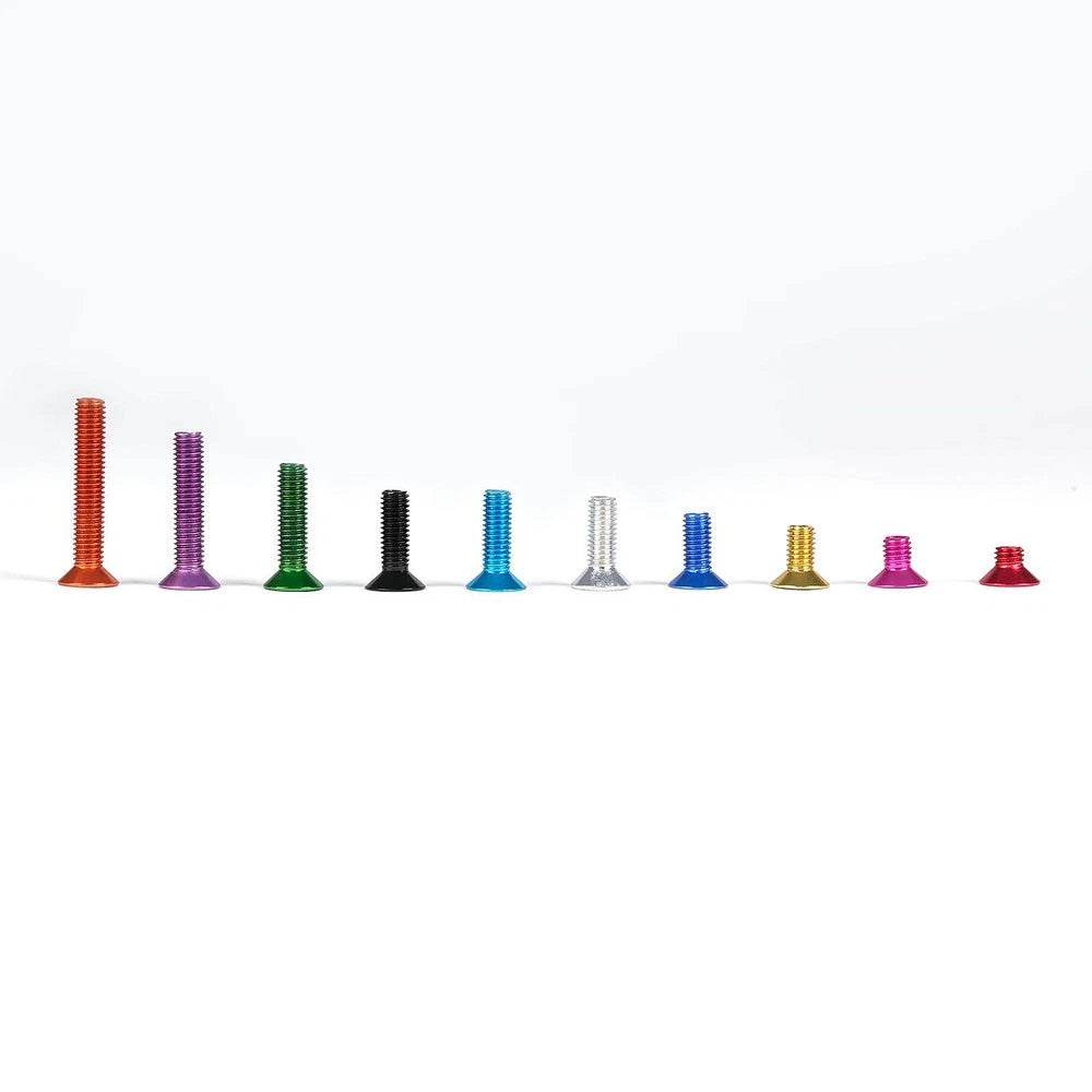 M3 Countersunk Hex Socket Aluminum Anodized Machine Screws — 10 Colors, 5–50 Pcs