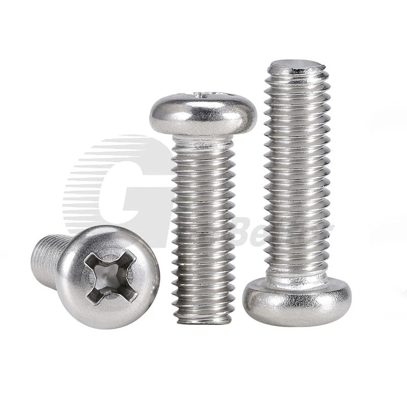 M4 M5 Pan Head Machine Screws — Phillips/Pozidrive, A4 Stainless Steel