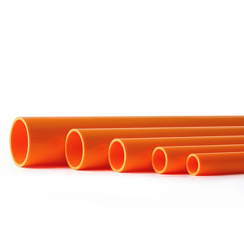 Orange PVC Round Tube | Solvent Weld Pipe | OD 20–50mm | 500mm Length