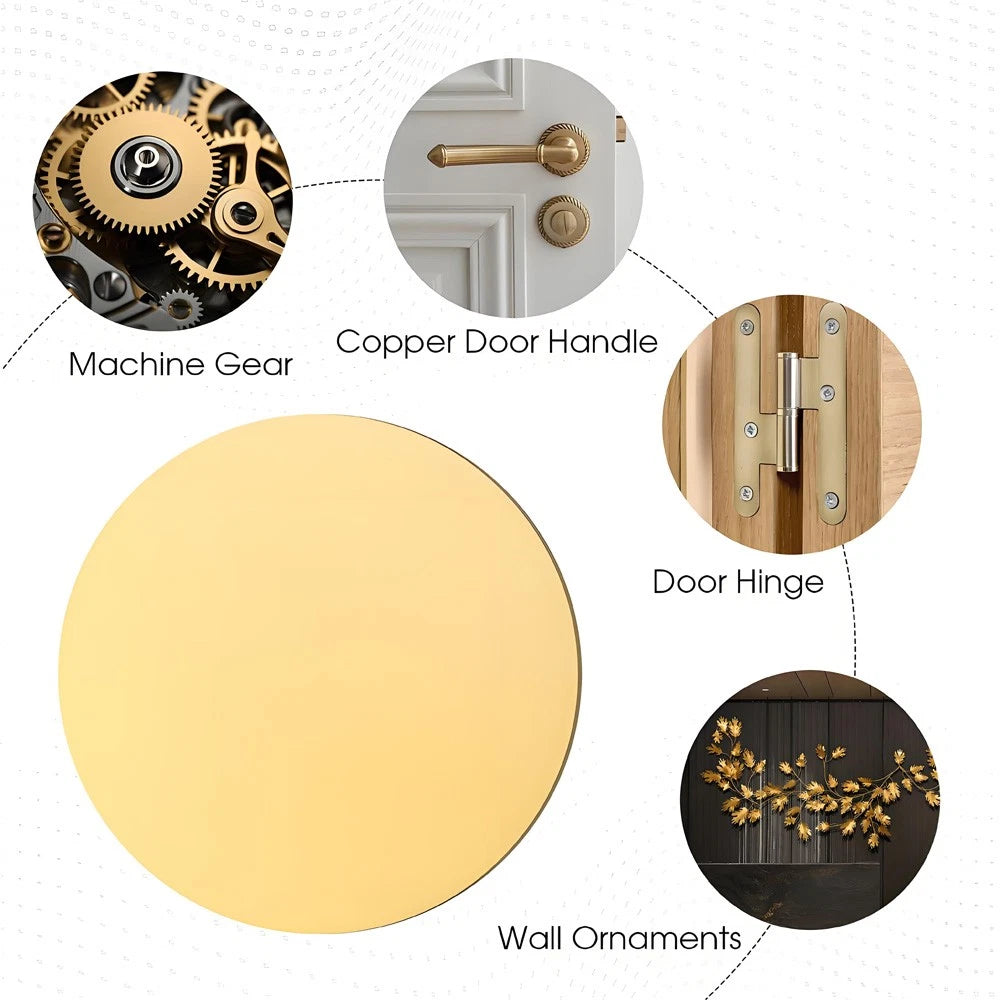 H62 Solids Brass Discs Blanks Metal Round Sheets OD 50-300mm Thick 0.5mm 1mm- 5m