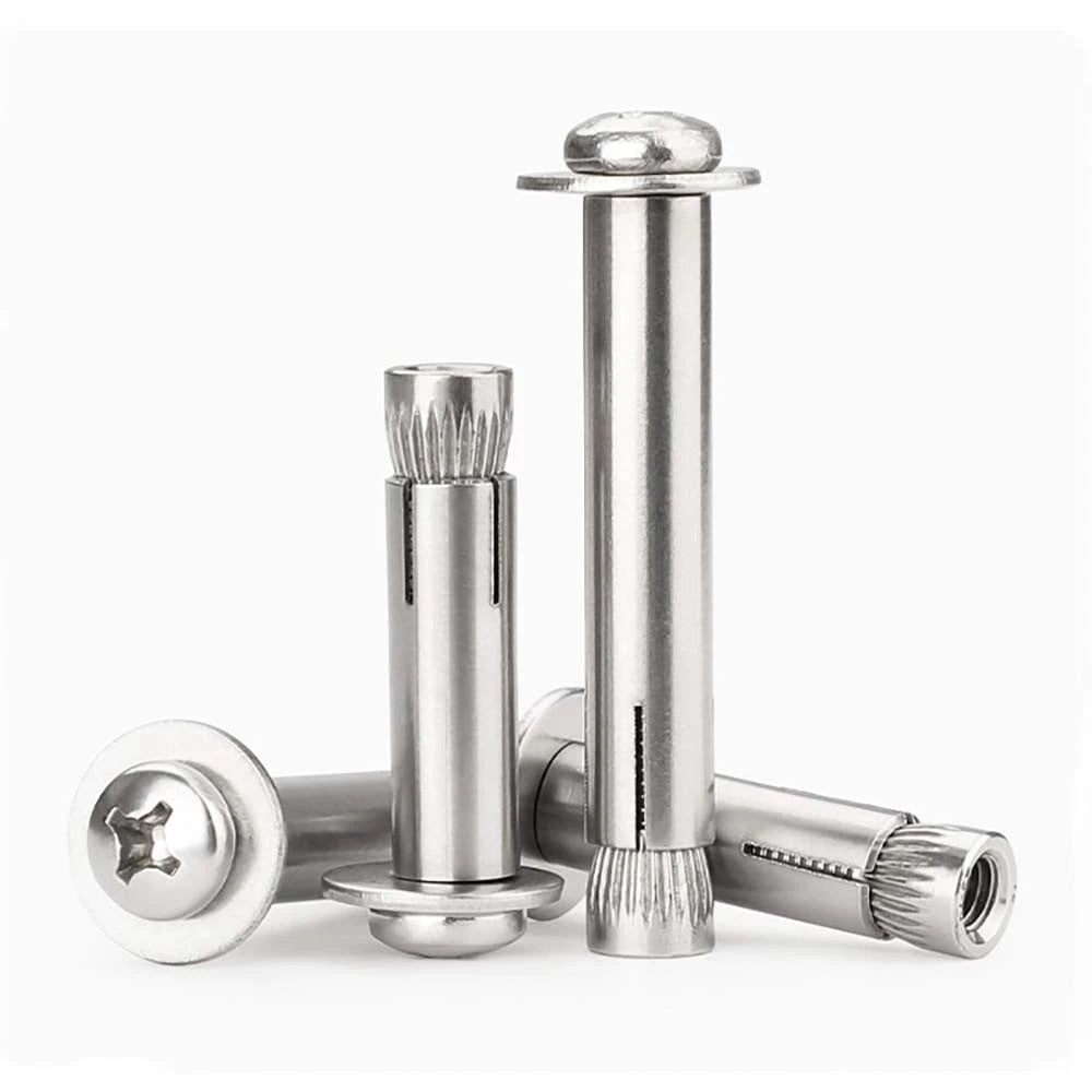 M6 M8 M10 Stainless Steel Expansion Screws — Round Head Phillips Drive, 40–100mm