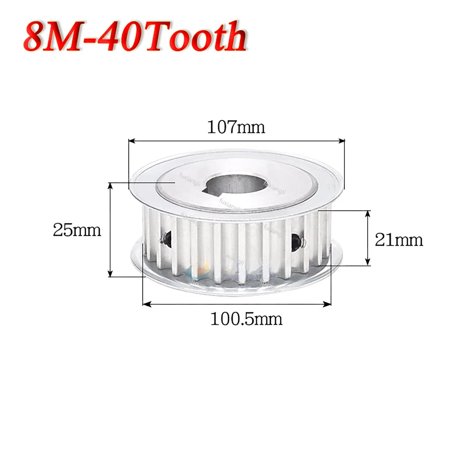HTD-8M 10-40T Timing Belt Pulley Pitch 8mm AF-type With Keyway Pulley Width 21mm