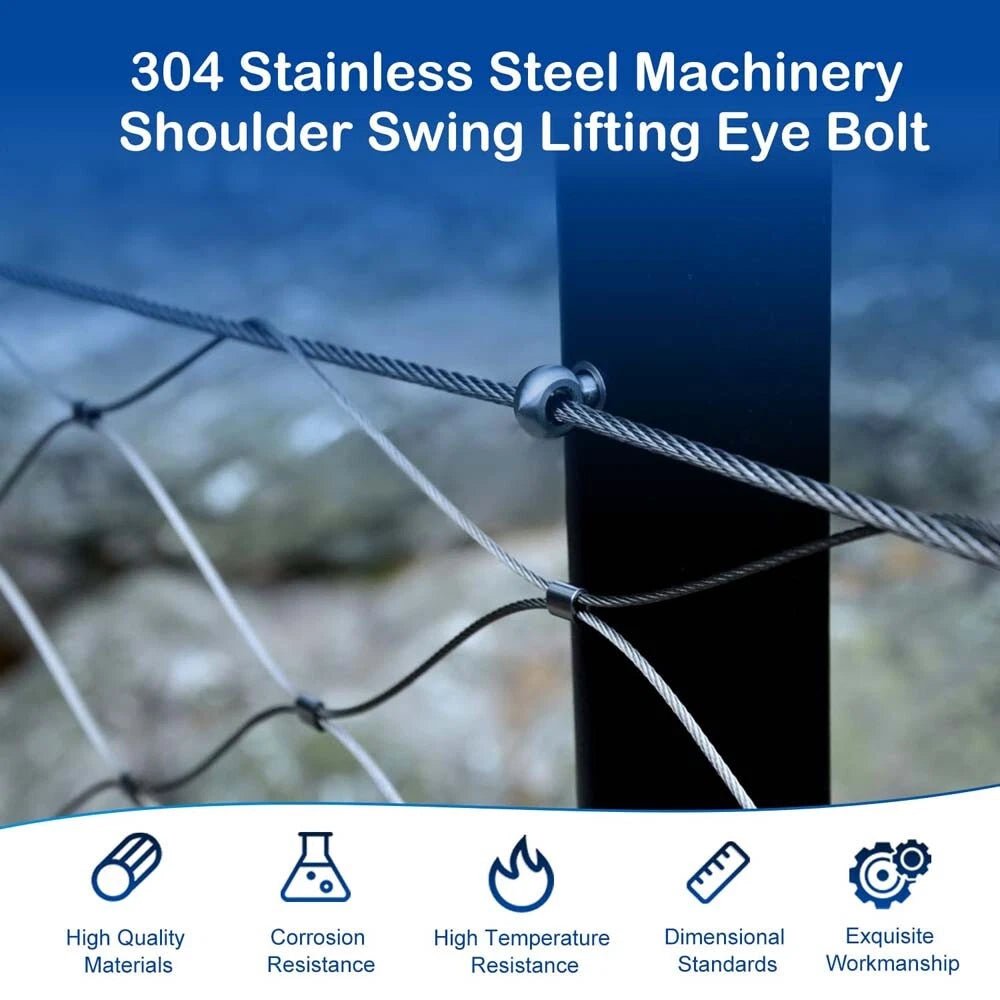 A2 Stainless Steel Eye Bolts with Nut — M5 M6 M8 M10 M12 Threaded Ring Screws - HomeDIYer