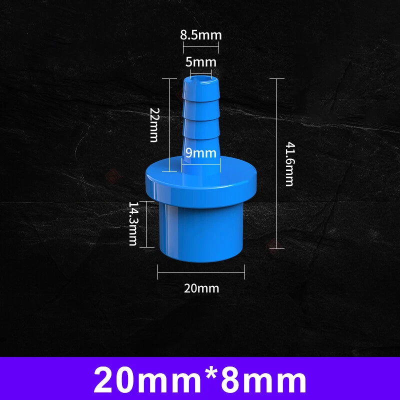 Blue Pagoda PVC Pipe Connector Fittings 20mm 25mm Adapter To Hose OD 5 8 10~20mm