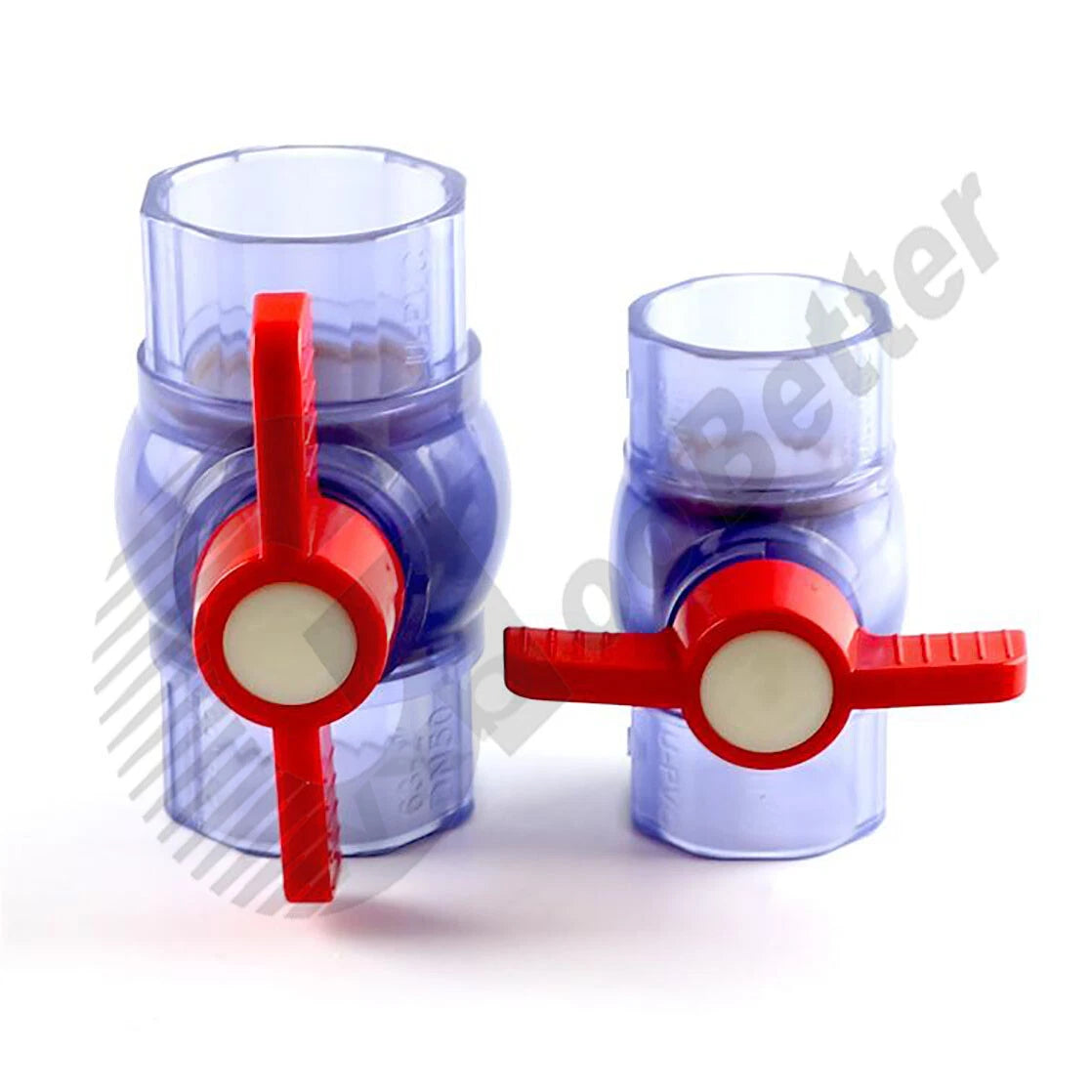 UPVC Ball Valves Clear Φ20mm Φ25mm~Φ63mm UPVC Plumbing Fittings On Off Valves
