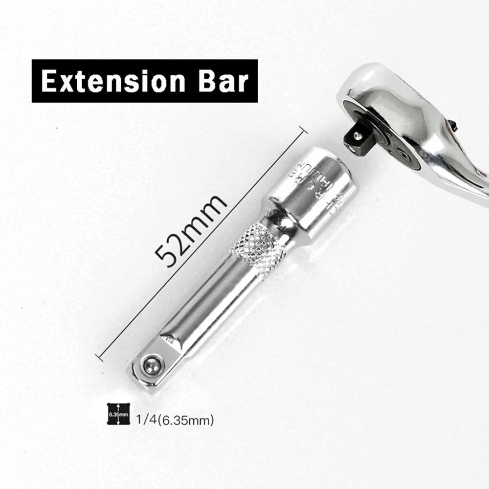 1/4 Drive Ratchet Wrench Socket Converter Head Universal Joint Extension Adapter