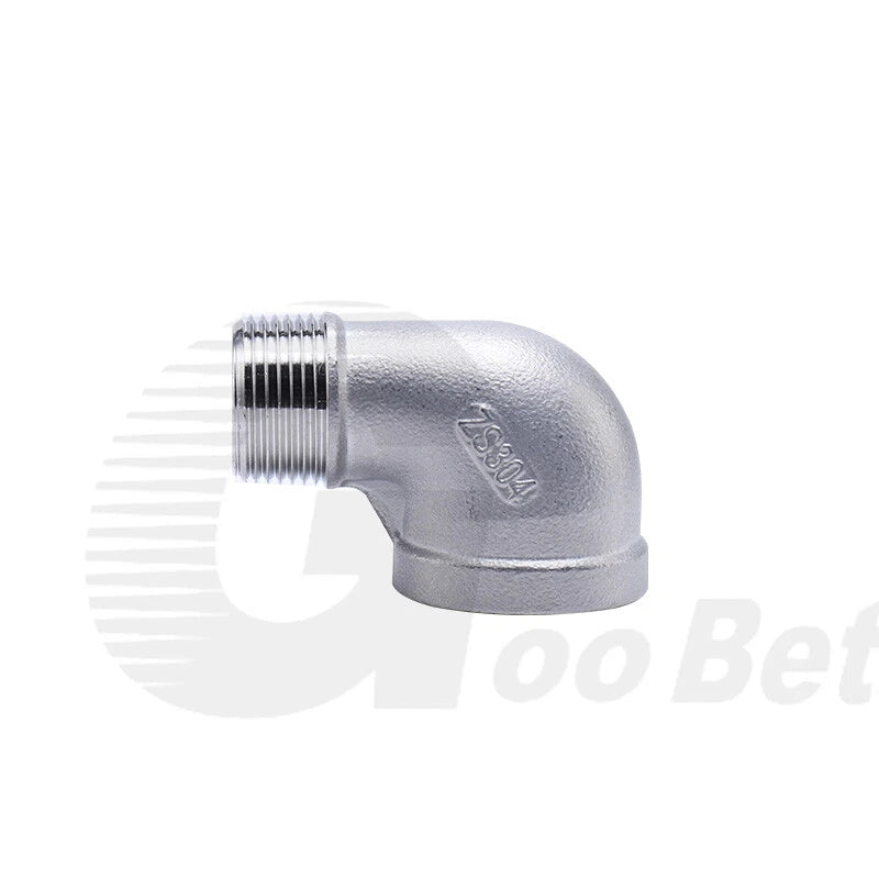 Stainless Steel Reducing 90° Elbow — BSP Male to Female Thread Pipe Fitting