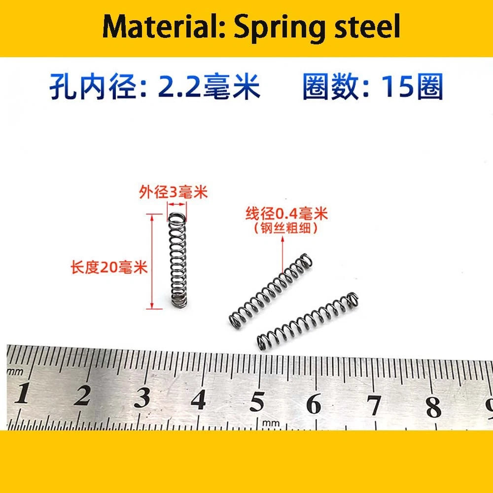 Spring Steel Small Compression Spring 0.2/0.3/0.4mm Wire Diameter 3-50mm Length