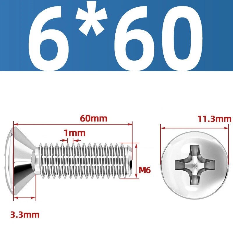 Phillips Oval Head Machine Screws Stainless Steel — M1.6 to M10, All Sizes - HomeDIYer