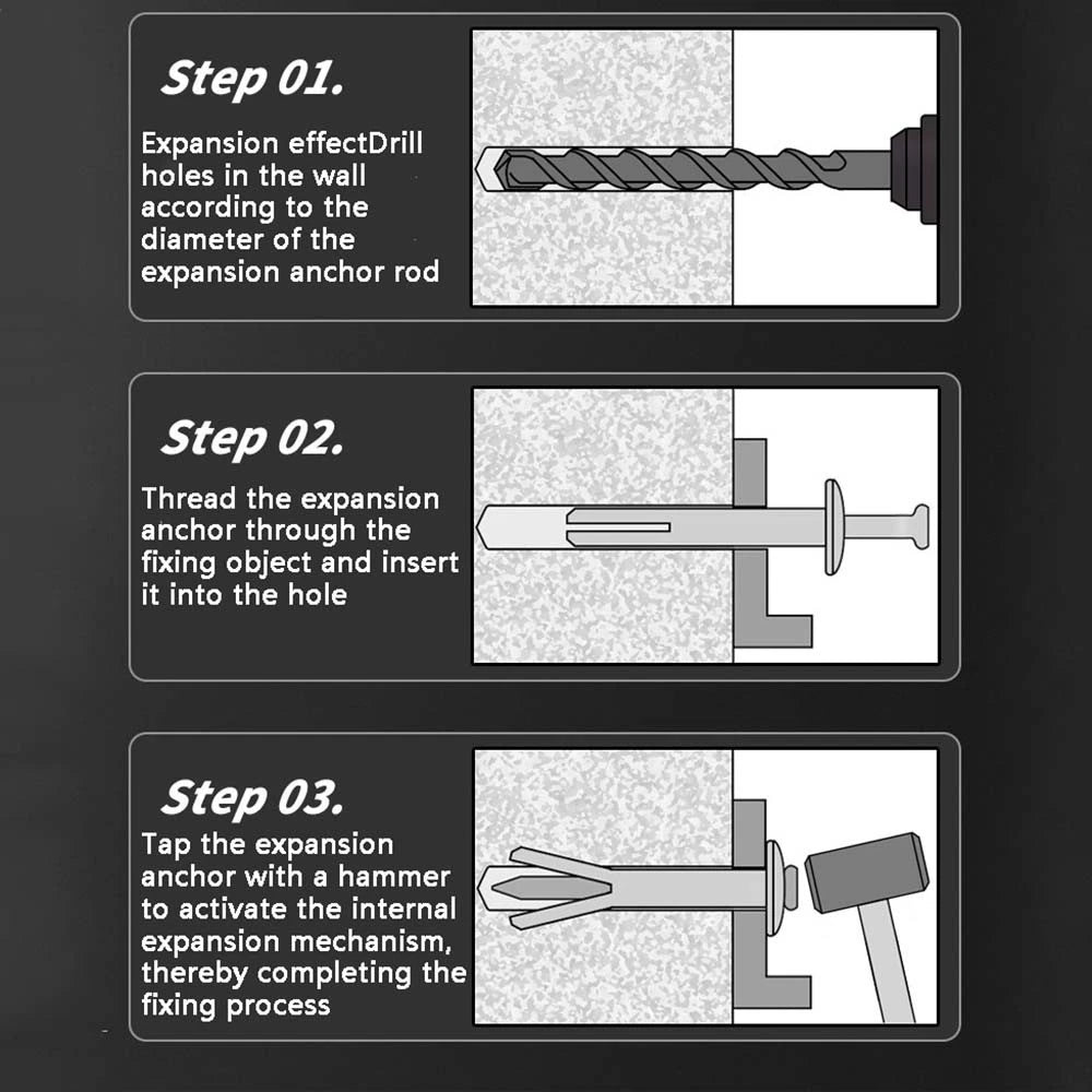 M6 M8 Galvanized Expansion Bolts — Metal Impact Anchors for Concrete & Masonry