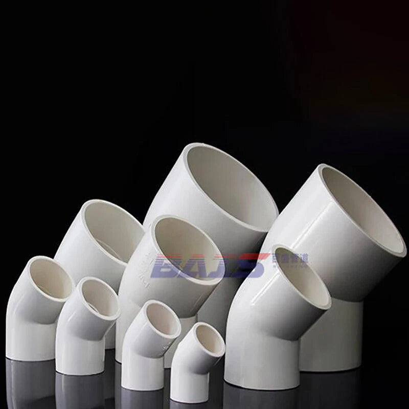 PVC Pipe Fittings 45° Elbow Socket ID 16mm - 200mm Solvent Weld White Blue Grey