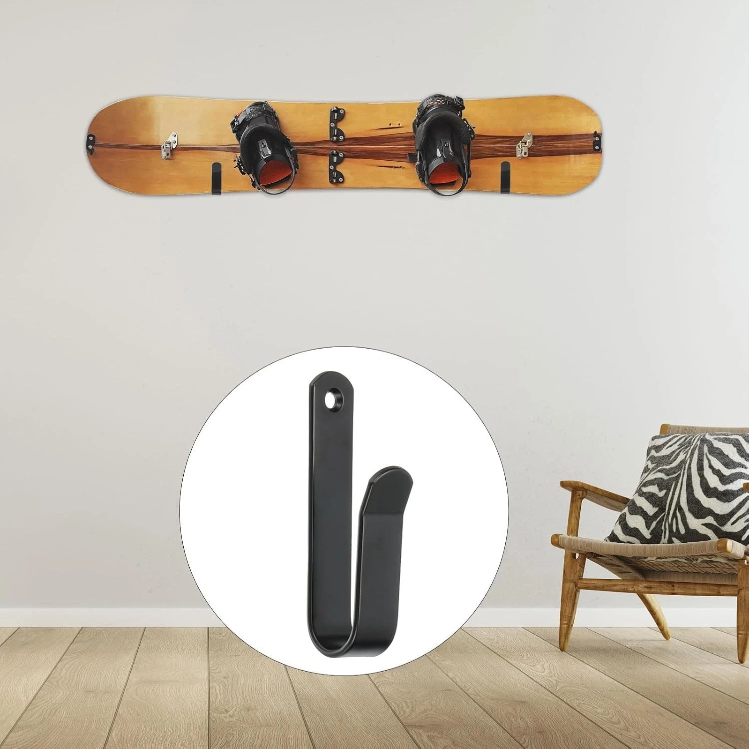 Wall Mount Snowboard Wall Rack Horizontal Snowboard Mount Storage Shelf Brackets