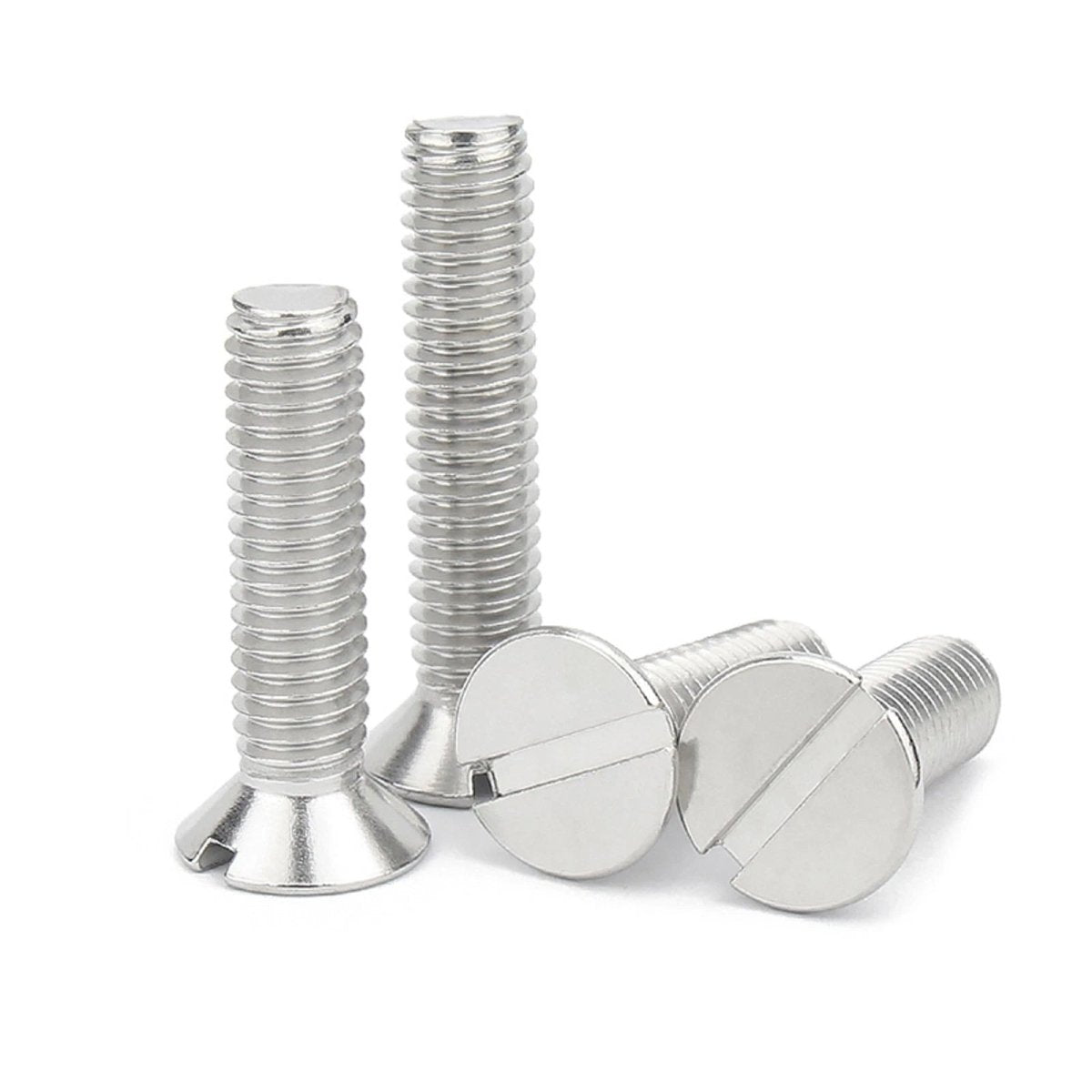 A2 Stainless Steel Slotted Countersunk Machine Screws — M1.6 to M10, Flat Head CSK Bolts - HomeDIYer