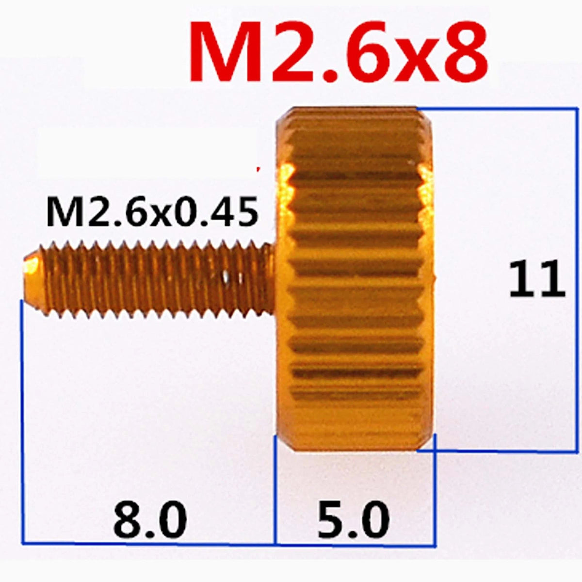 Colorful Thumb Knurled Screws M2.5 M2.6 M4 — Hand Tighten Knob Bolts