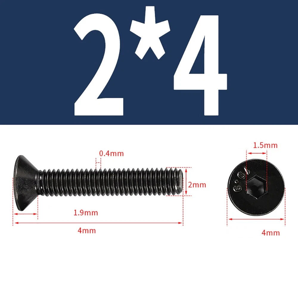 M2-M6 Countersunk Socket Head Cap Screws – Grade 10.9 Alloy Steel