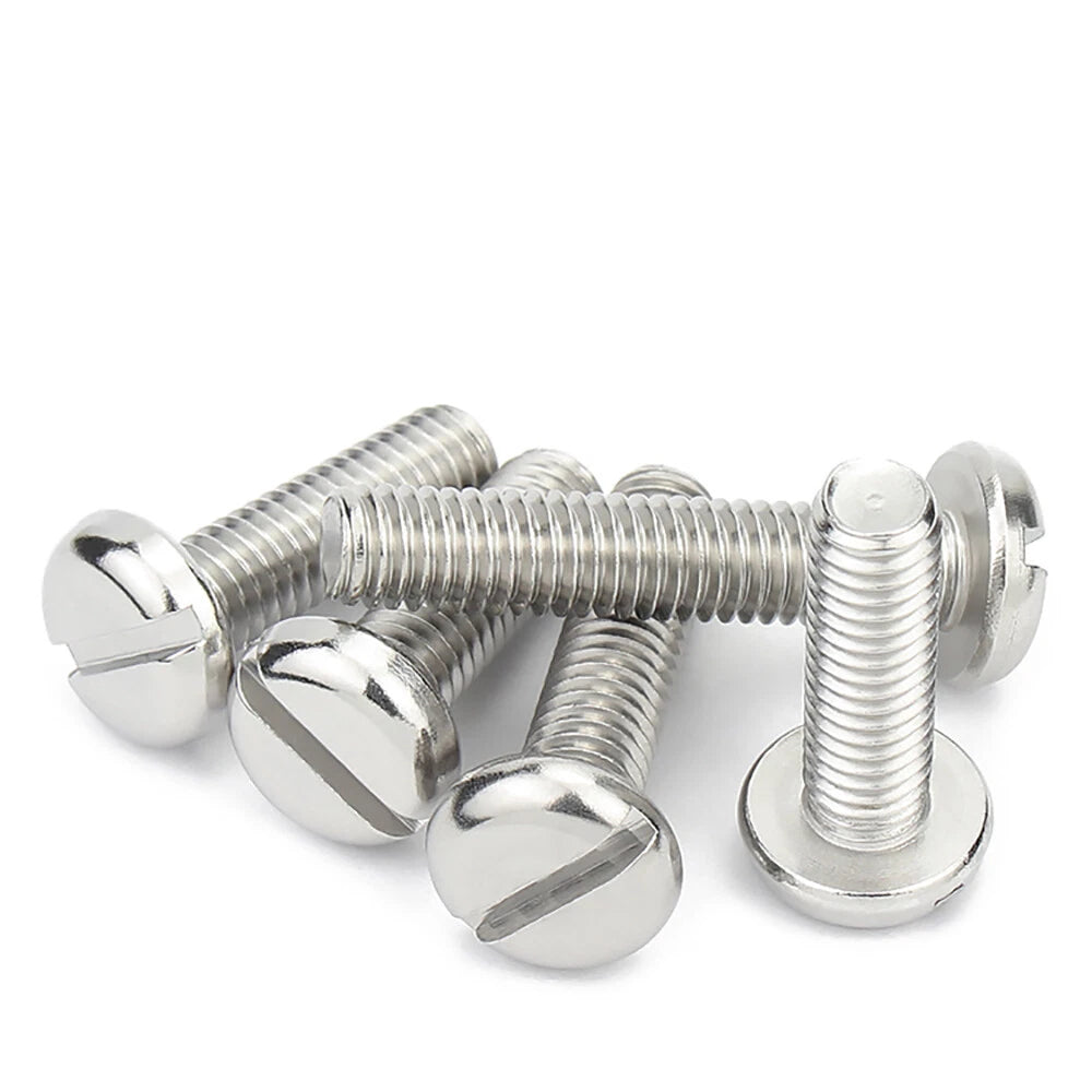 Slotted Pan Head Machine Screws – M1.6 to M4, A2 Stainless Steel, Fully Threaded, Lengths 3mm–60mm