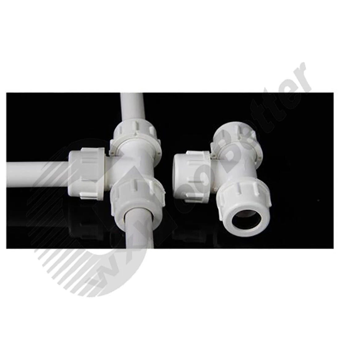 PVC Tee Connectors White Φ20mm Φ25mm~Φ50mm Fittings Union Connectors Lengthened
