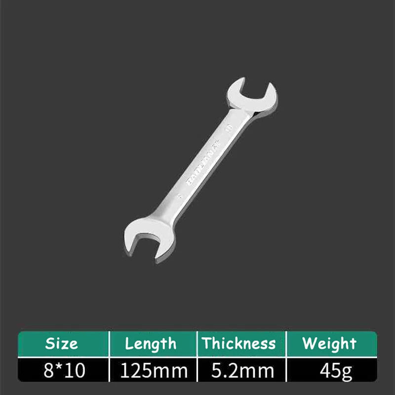 Thin Double Open End Spanner Repair Wrench Chrome Vanadium Steel Metric 6mm-36mm