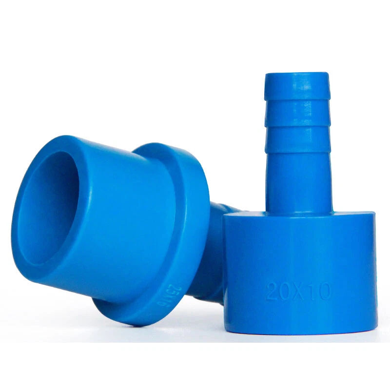 5mm to 63mm Hose Nozzle PVC Plastic Pipe Fittings Barb Connectors Sleeve Blue