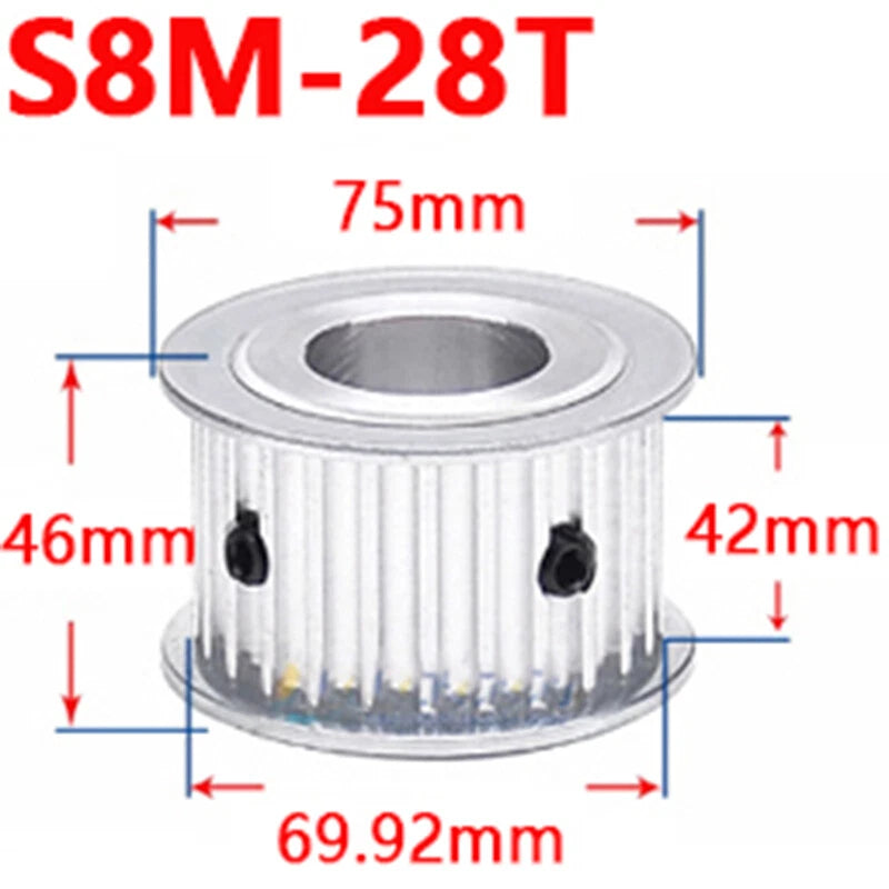 S8M Timing Belt Pulley 20T-40T Synchronous Wheel Sprocket For 40mm Width Belt