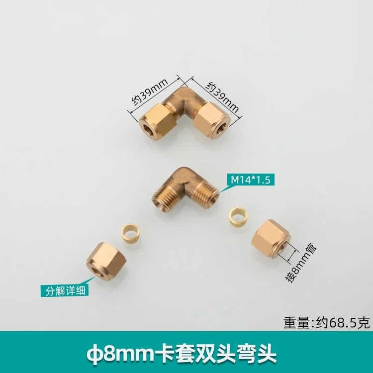 Brass Compression 90° Elbow Fitting — Double Ferrule Connector for Copper Tube