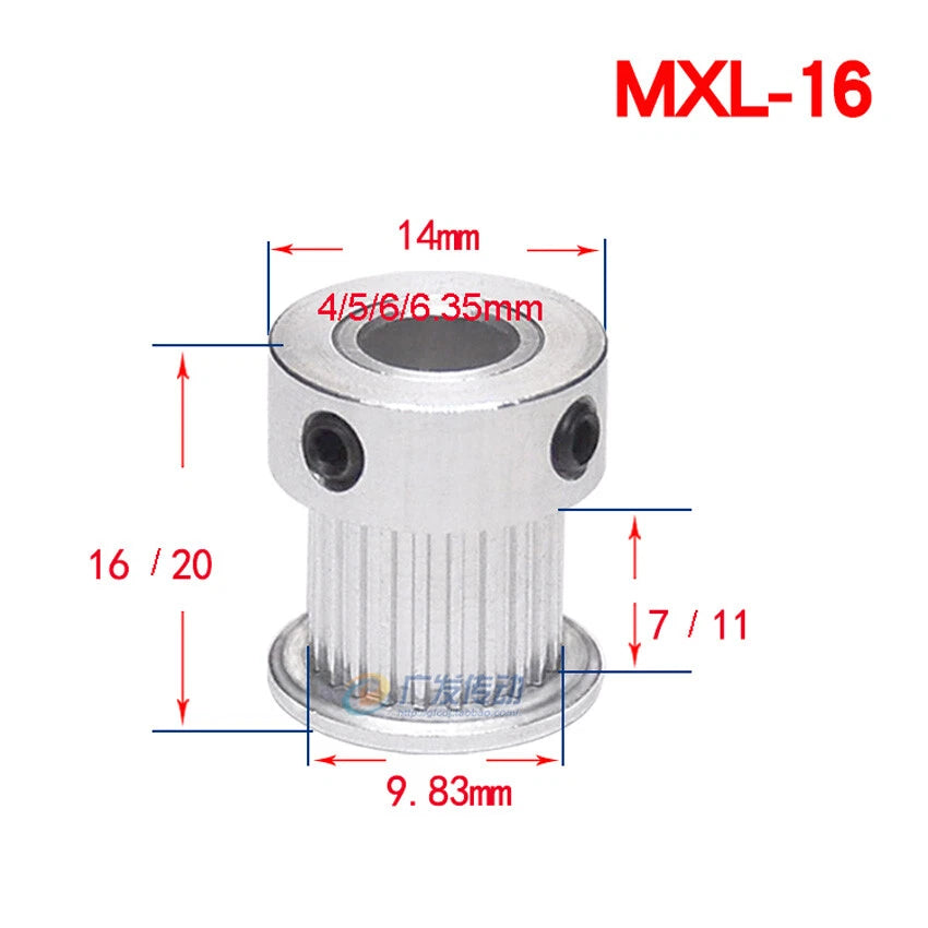 MXL 14-60T Timing Belt Pulley Pitch 2.032mm CNC Drive Pulleys Tooth Width 7mm