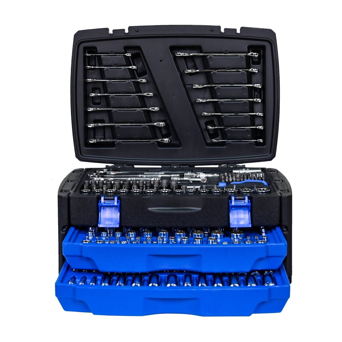 Black Hand Tool Box With Tool Set 266Pcs - HomeDIYer