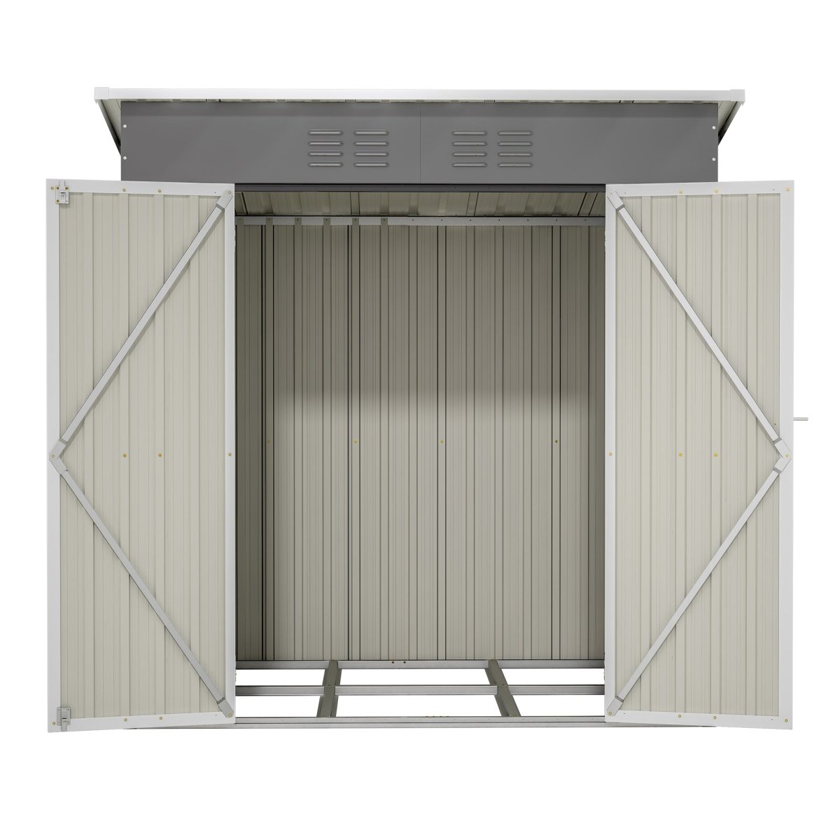 6'x4' Outdoor Metal Storage Shed for Garden Tools Lockable Door With Floor Frame - HomeDIYer