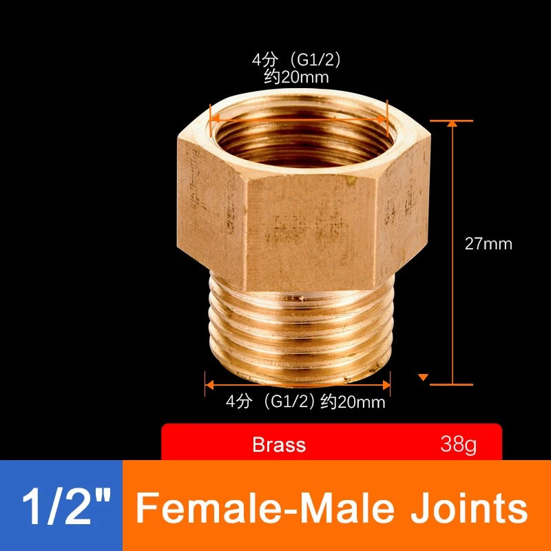 Brass Threaded Pipe Fittings 1/2" & 3/4" — Tee, Elbow, Joint, Cross, Cap & More