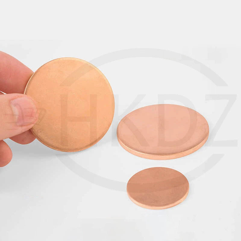 Solid Pure Copper Discs Blanks Round Plate Metal Sheet OD 10-300mm Thick 3.5-6mm