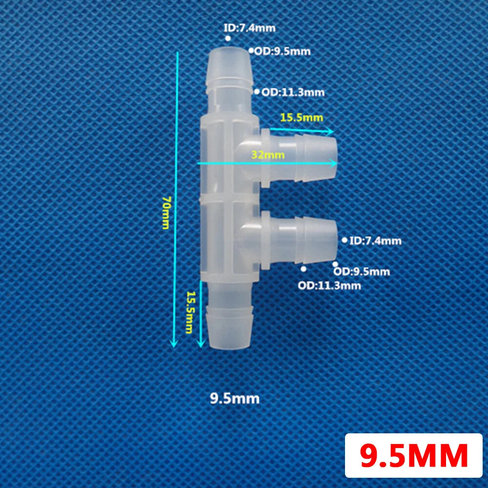 4-Way Plastic Barbed Hose Connector — 2.4mm to 11.1mm Tubing Splitter