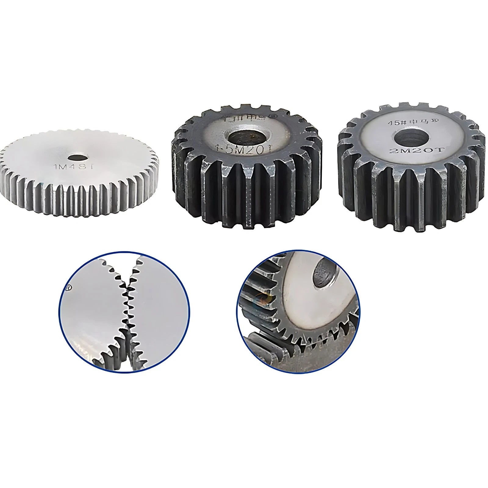 1/1.5/2 Mod 12T-150T Spur Gear 45# Steel Pinion Gear Thickn10-20mm Transmission