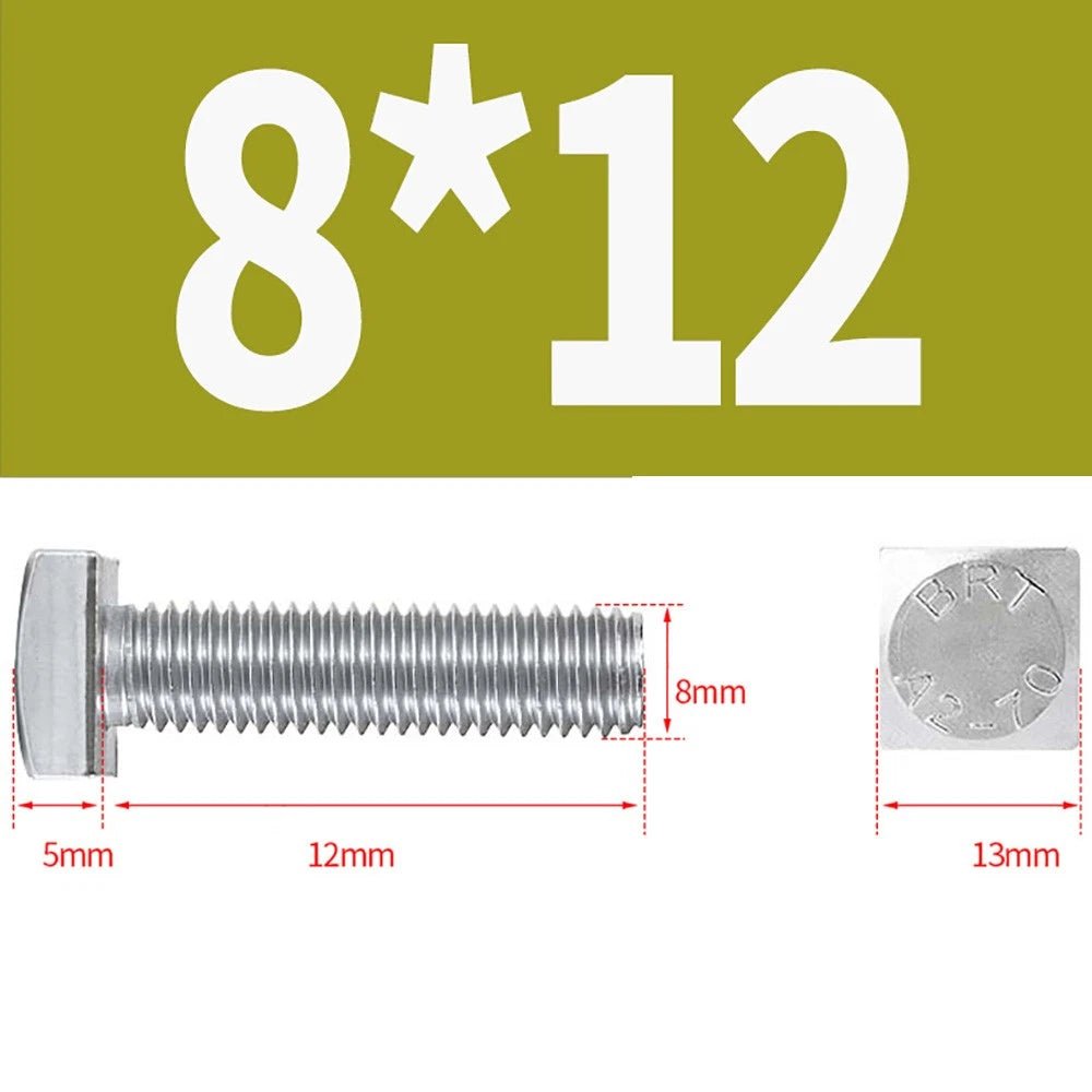 M8 M10 M12 Square Head Bolts Full Threaded 304 Stainless Steel 12–100mm - HomeDIYer