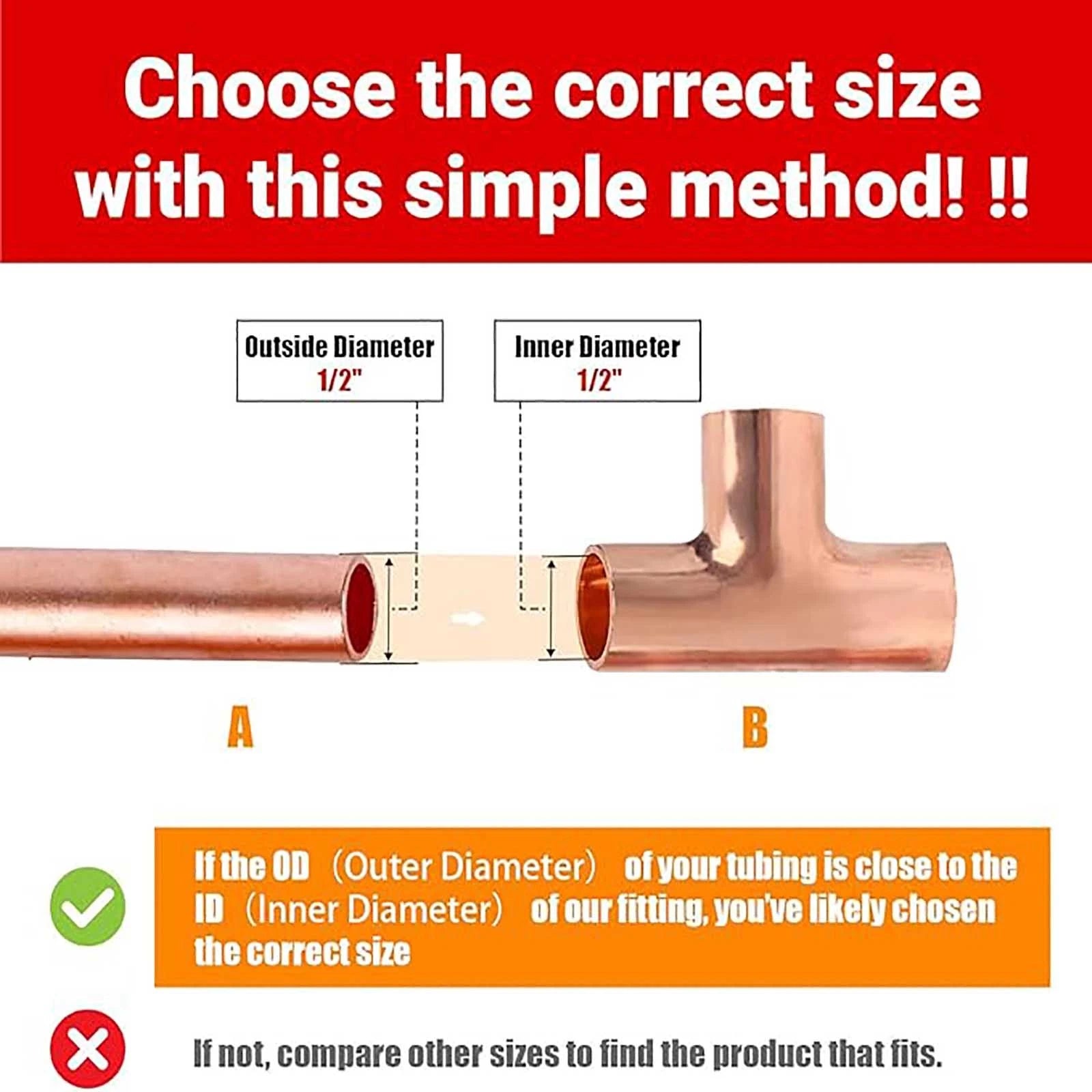 End Feed Reducing Tee Fittings – Copper Plumbing Pipe, WRAS Approved, 8mm–108mm