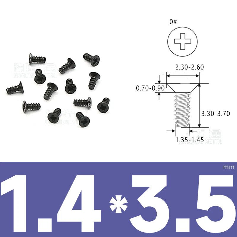 Phillips Countersunk Flat Head Machine Screws M1.2–M1.8 | Zinc & Nickel Plated - HomeDIYer