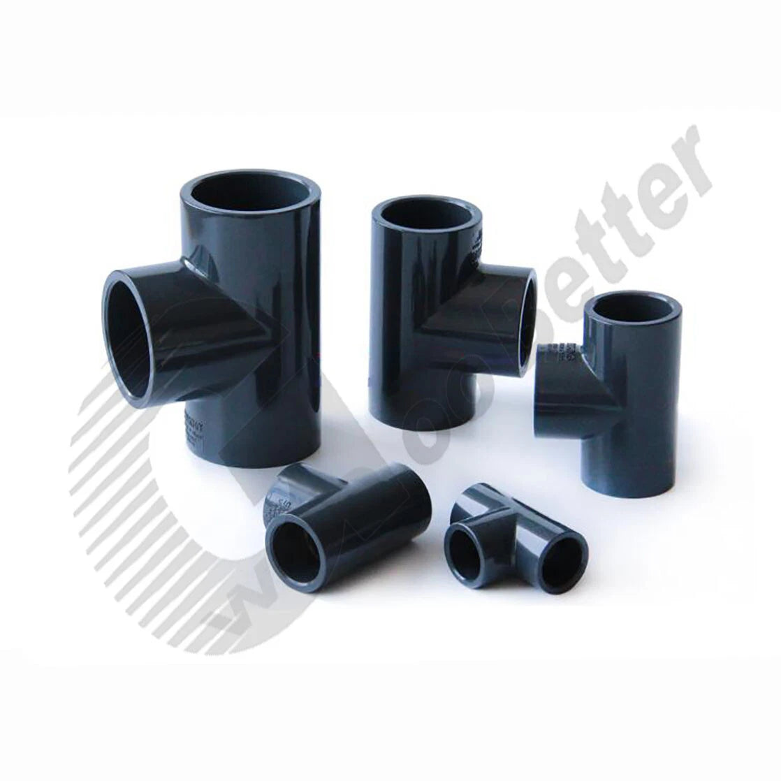 Tee Connectors Grey UPVC Fittings Φ20mm Φ25mm ~ Φ110mm UPVC Slip 3 Way Tee