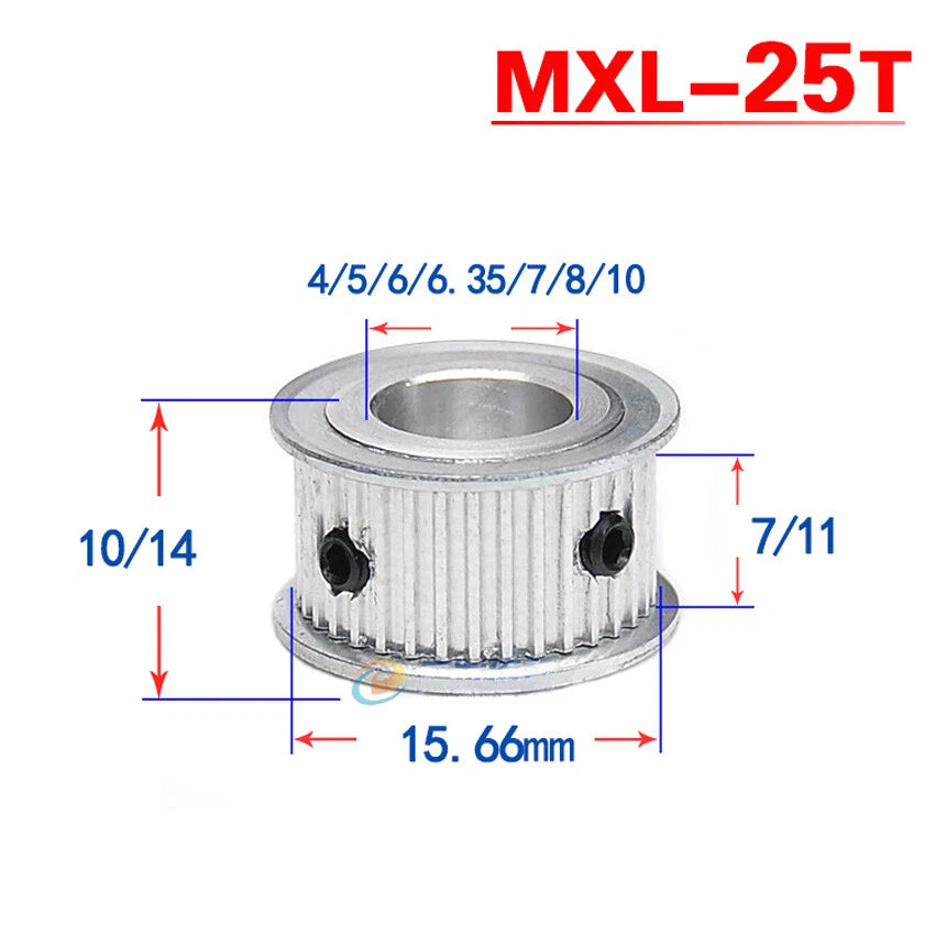 MXL 20T-60T Timing Belts Pulley Pitch 2.032mm AF-type CNC Drive Width 7mm 11mm