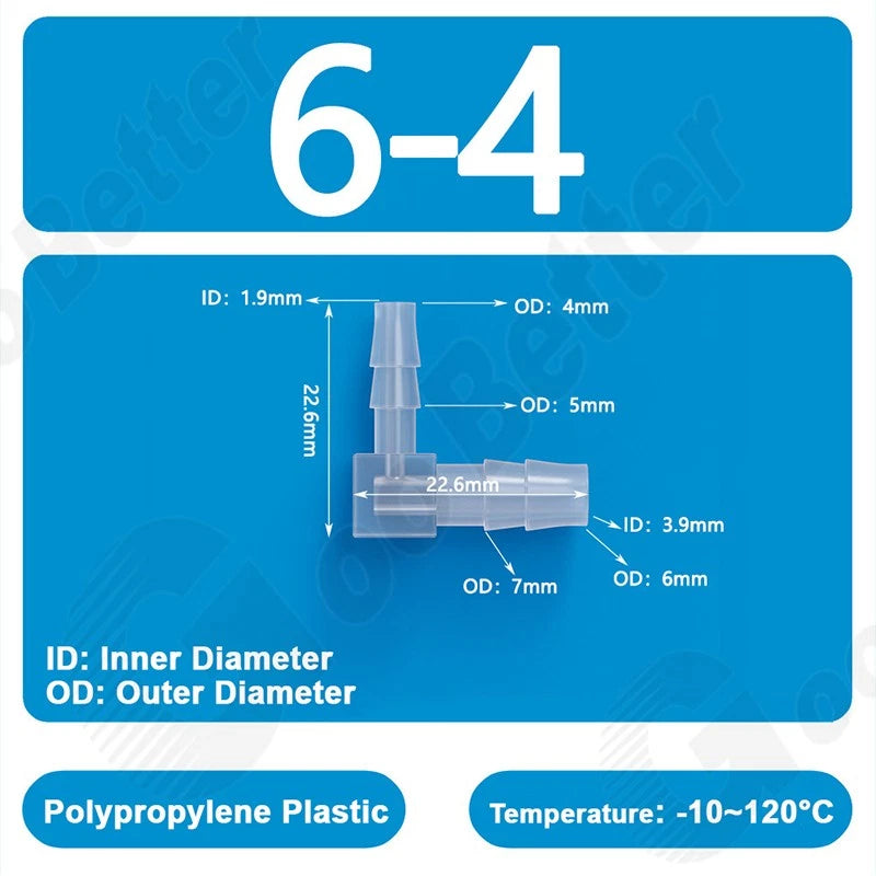 Plastic 90 Degree Elbow Barbed Hose Joiner Reducer Connector L-type Pipe Water
