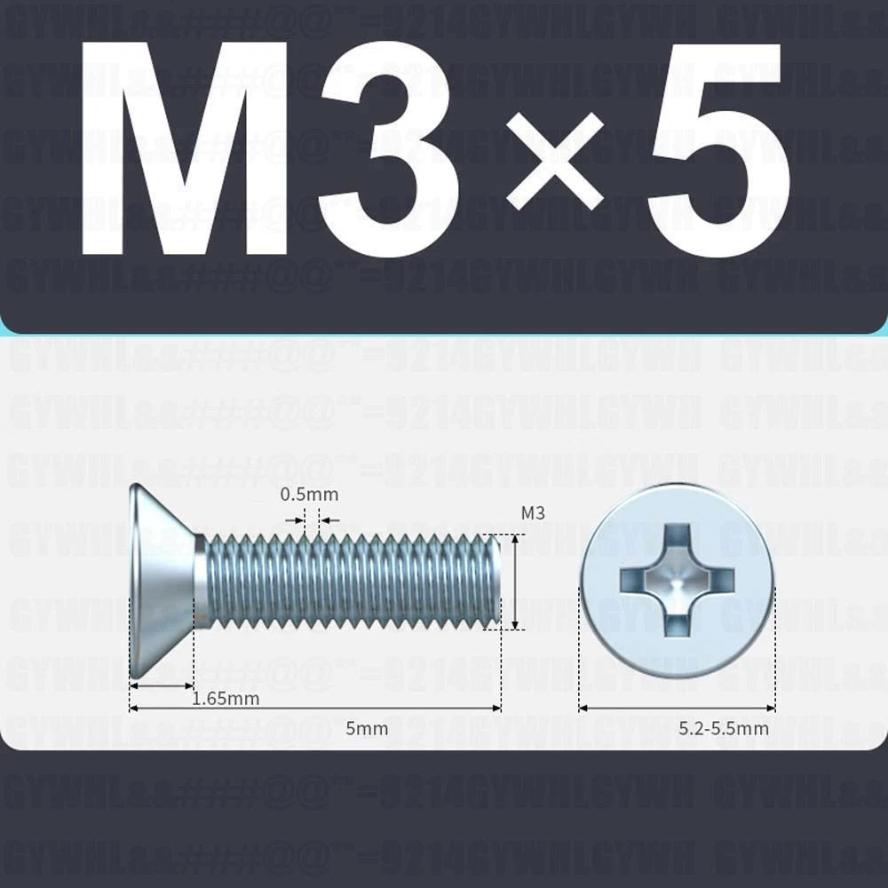 M3–M12 Zinc Plated Phillips Countersunk Machine Screws DIN 965 | Flat Head Bolts
