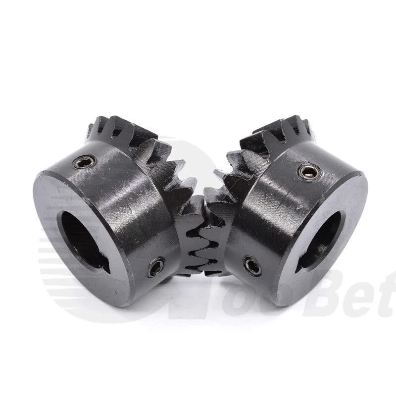 Module 3 Bevel Gear C45 Steel Miter Gear 90° 1:1 Pairing 20 Tooth Hardened Black