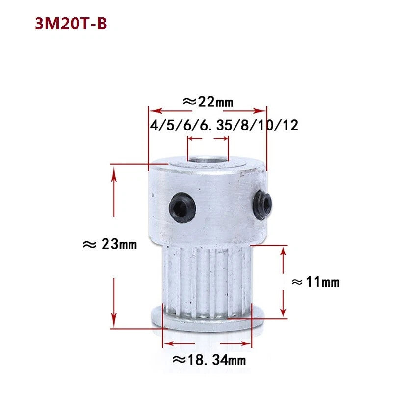 HTD-3M 15T-100T Timing Belt Pulley Synchronous Wheel Pitch 3mm Tooth Width 11mm