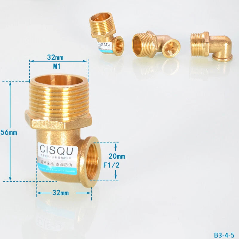 Brass Elbow Pipe Fitting – 1" Internal & External Thread, Plumbing Connector