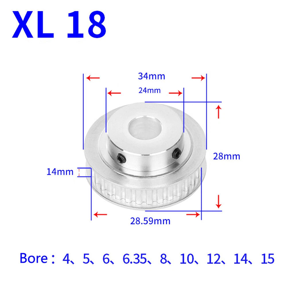 XL 15T-60T Timing Belt Pulley Pitch 5.08mm With Keyway Drive Pulleys Width 14mm