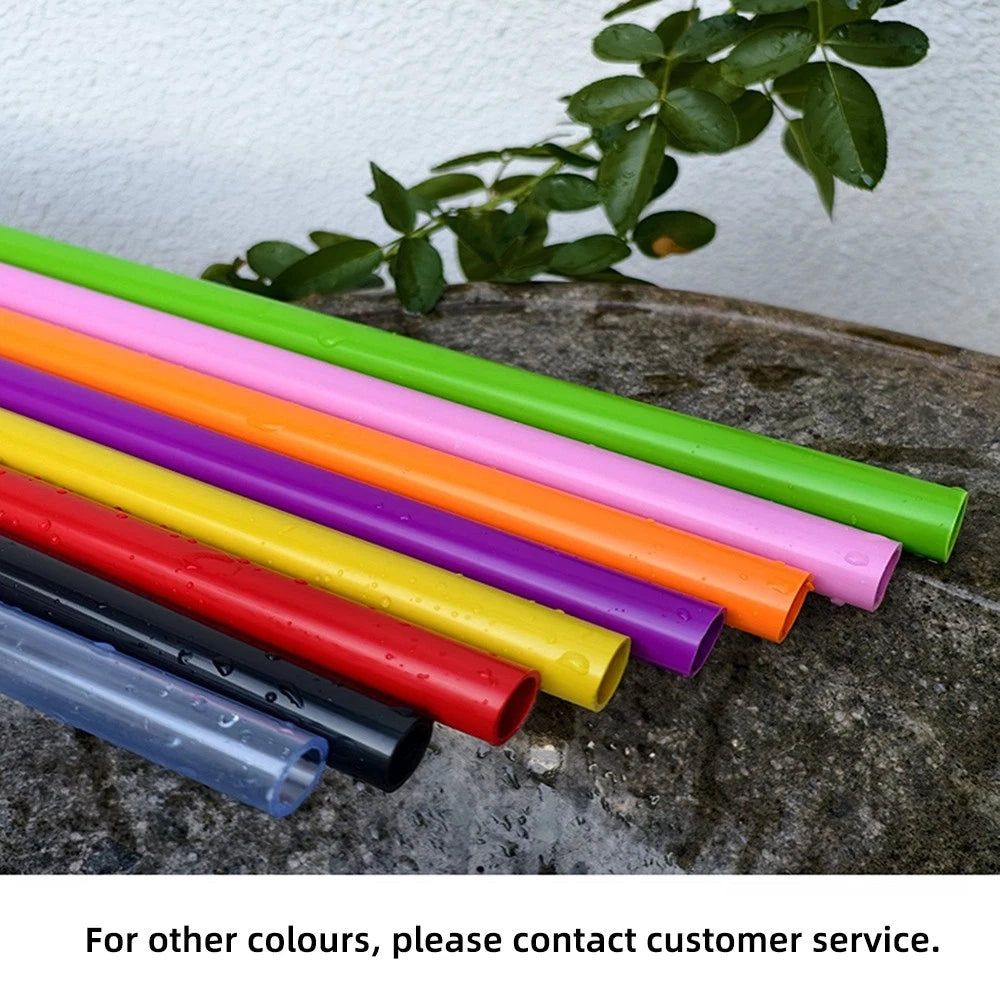 Cyan PVC Rigid Pipe Round Tube | 20–50mm OD × 500mm | Aquarium & DIY Plumbing