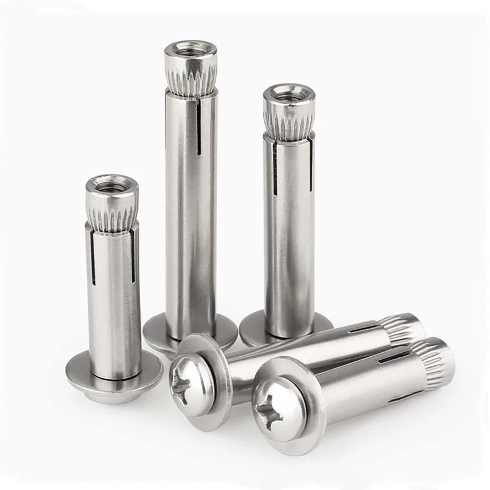 M6 M8 M10 Stainless Steel Expansion Screws — Round Head Phillips Drive, 40–100mm