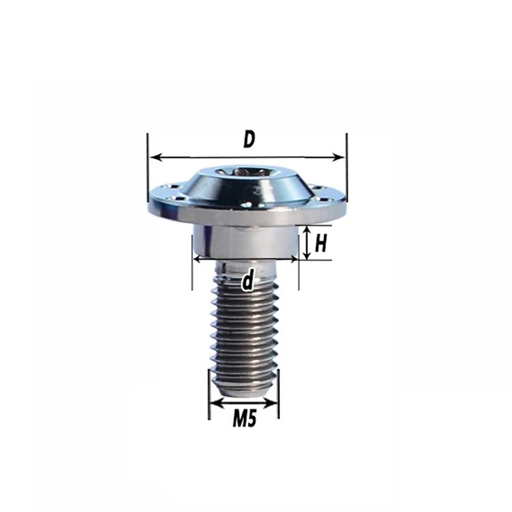 M5 Titanium Stepped Screw — Low Profile Torx Head with Washer | 13 15 16 19 20mm - HomeDIYer