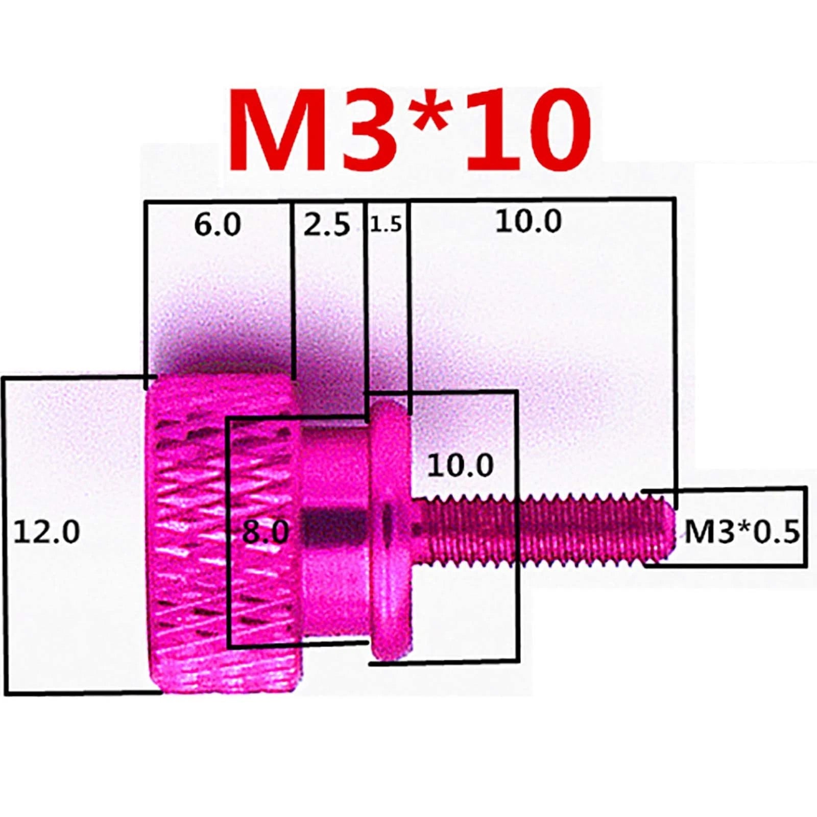 Thumb Knurled Screws – M3 & M3.5 Anodized Aluminum, 10 Colors