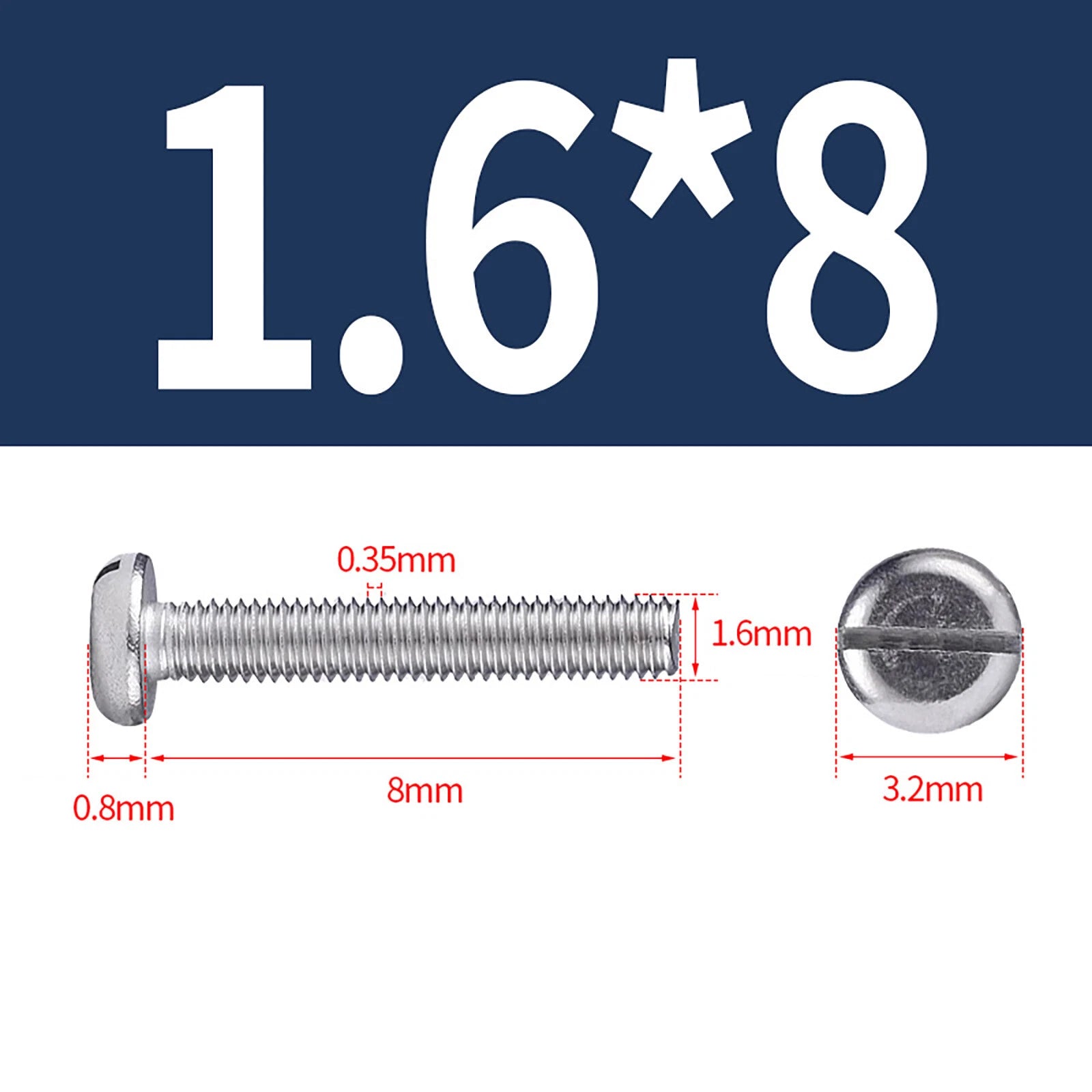 M1.6 to M10 Slotted Cheese Head Machine Screws | A2 Stainless Steel DIN 84